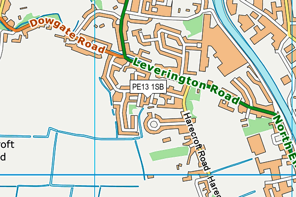 PE13 1SB map - OS VectorMap District (Ordnance Survey)