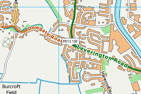 PE13 1SF map - OS VectorMap District (Ordnance Survey)