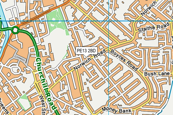 PE13 2BD map - OS VectorMap District (Ordnance Survey)