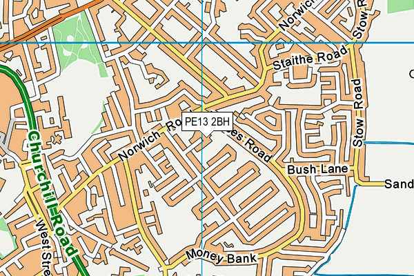 PE13 2BH map - OS VectorMap District (Ordnance Survey)