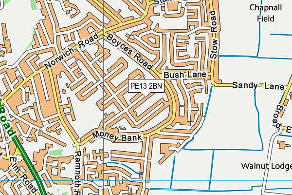 PE13 2BN map - OS VectorMap District (Ordnance Survey)