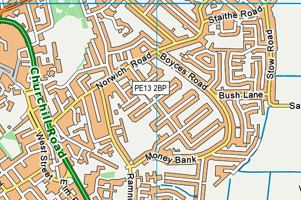 PE13 2BP map - OS VectorMap District (Ordnance Survey)