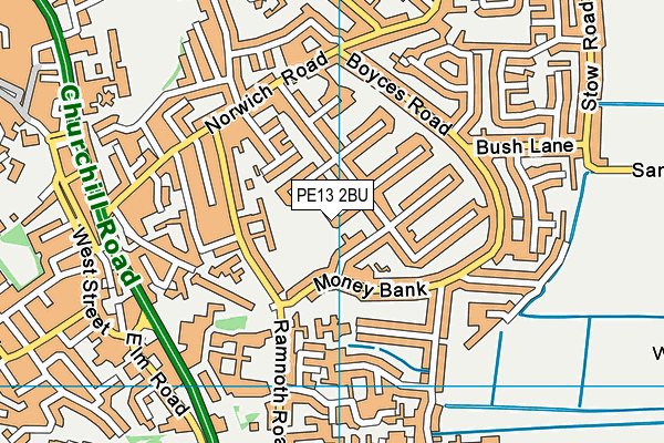 PE13 2BU map - OS VectorMap District (Ordnance Survey)