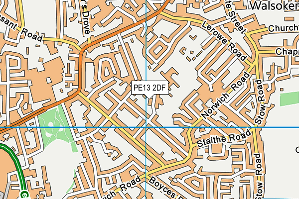 PE13 2DF map - OS VectorMap District (Ordnance Survey)