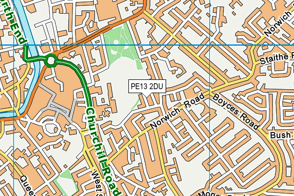 Wisbech Town Park map (PE13 2DU) - OS VectorMap District (Ordnance Survey)