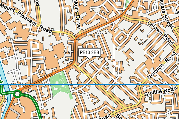 PE13 2EB map - OS VectorMap District (Ordnance Survey)