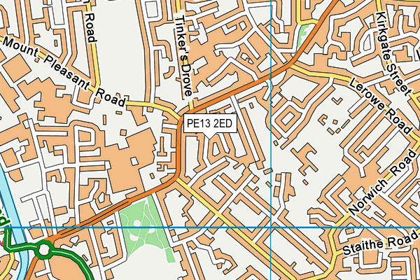 PE13 2ED map - OS VectorMap District (Ordnance Survey)