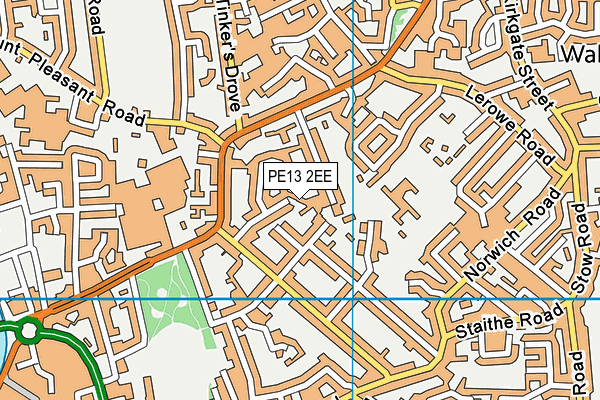 PE13 2EE map - OS VectorMap District (Ordnance Survey)