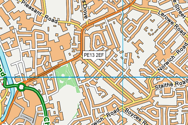 PE13 2EF map - OS VectorMap District (Ordnance Survey)