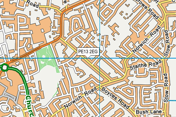 PE13 2EG map - OS VectorMap District (Ordnance Survey)