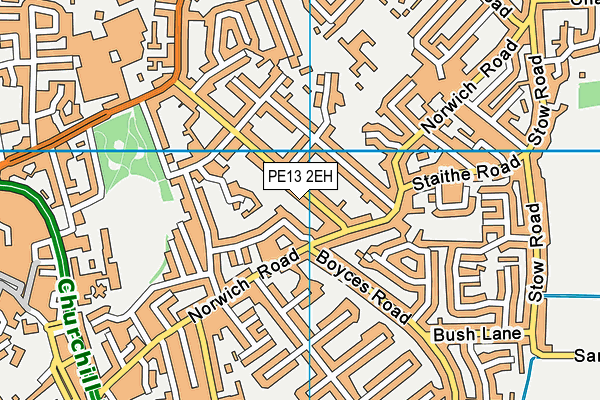 PE13 2EH map - OS VectorMap District (Ordnance Survey)