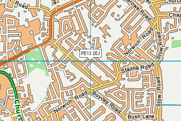 PE13 2EJ map - OS VectorMap District (Ordnance Survey)
