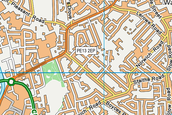 PE13 2EP map - OS VectorMap District (Ordnance Survey)