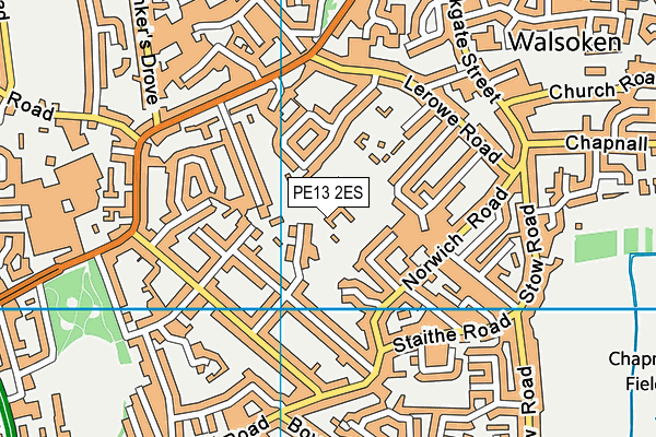 PE13 2ES map - OS VectorMap District (Ordnance Survey)