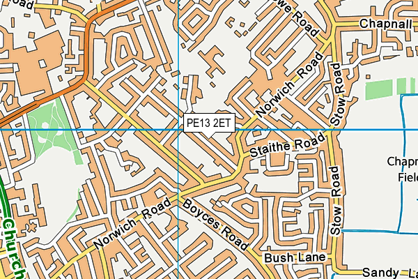 PE13 2ET map - OS VectorMap District (Ordnance Survey)
