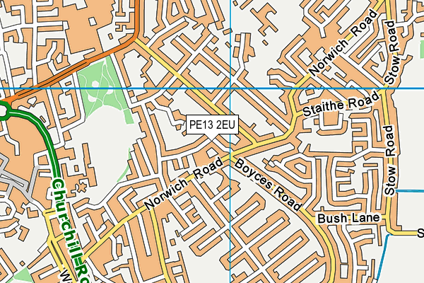 PE13 2EU map - OS VectorMap District (Ordnance Survey)