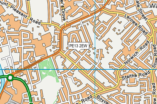 PE13 2EW map - OS VectorMap District (Ordnance Survey)