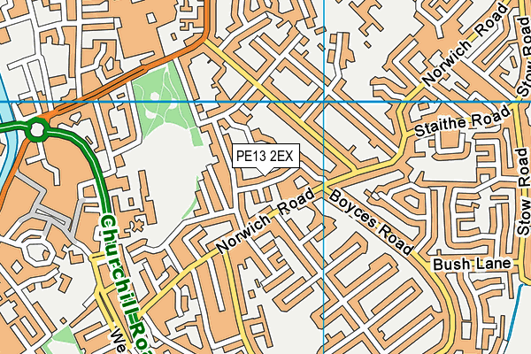 PE13 2EX map - OS VectorMap District (Ordnance Survey)