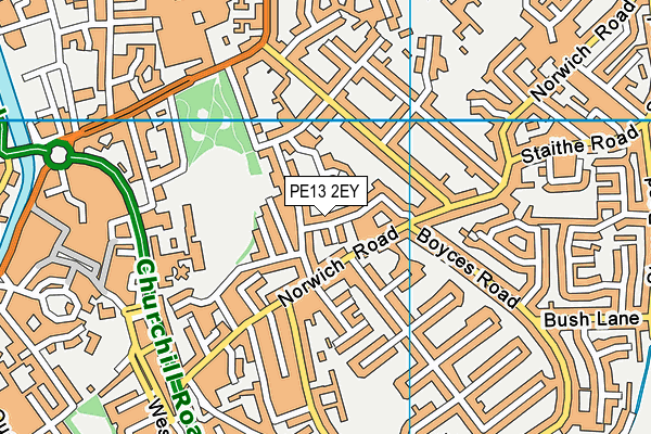 PE13 2EY map - OS VectorMap District (Ordnance Survey)