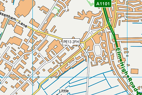 PE13 2FH map - OS VectorMap District (Ordnance Survey)