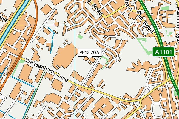 PE13 2GA map - OS VectorMap District (Ordnance Survey)