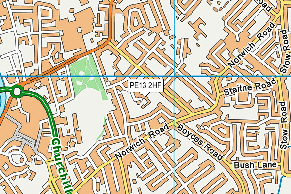 PE13 2HF map - OS VectorMap District (Ordnance Survey)