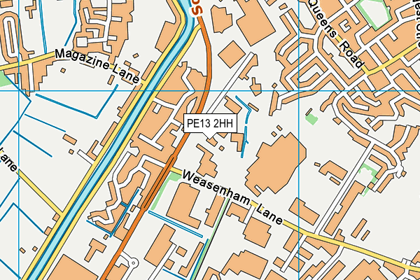 PE13 2HH map - OS VectorMap District (Ordnance Survey)
