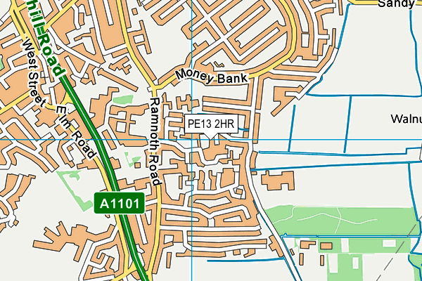 PE13 2HR map - OS VectorMap District (Ordnance Survey)