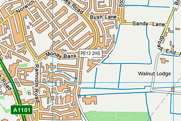 PE13 2HS map - OS VectorMap District (Ordnance Survey)