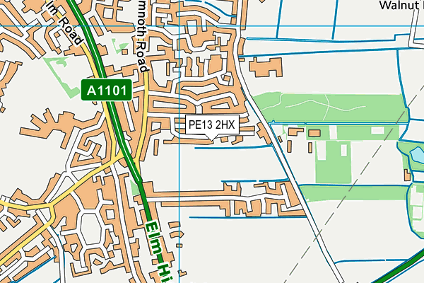 PE13 2HX map - OS VectorMap District (Ordnance Survey)