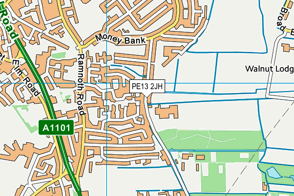 PE13 2JH map - OS VectorMap District (Ordnance Survey)