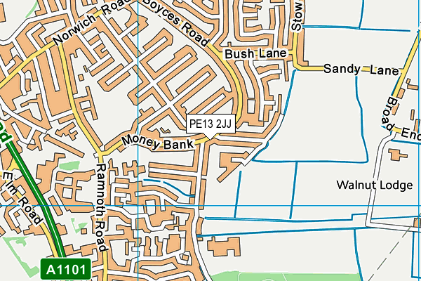 PE13 2JJ map - OS VectorMap District (Ordnance Survey)
