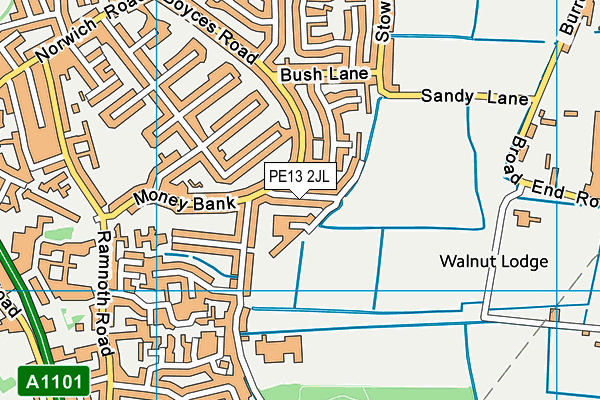 PE13 2JL map - OS VectorMap District (Ordnance Survey)