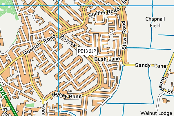 PE13 2JP map - OS VectorMap District (Ordnance Survey)