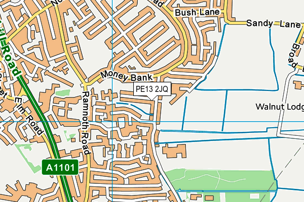 PE13 2JQ map - OS VectorMap District (Ordnance Survey)