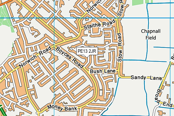 PE13 2JR map - OS VectorMap District (Ordnance Survey)