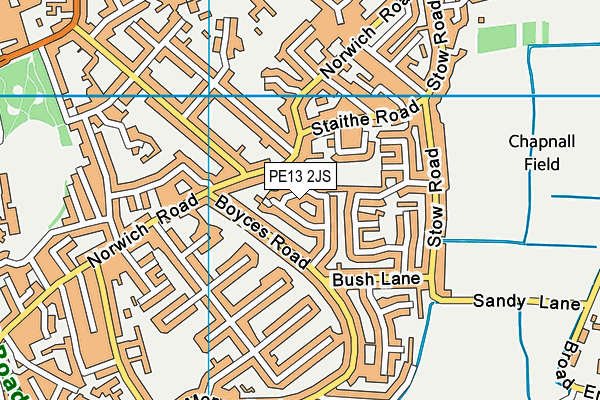 PE13 2JS map - OS VectorMap District (Ordnance Survey)