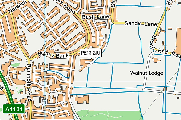 PE13 2JU map - OS VectorMap District (Ordnance Survey)