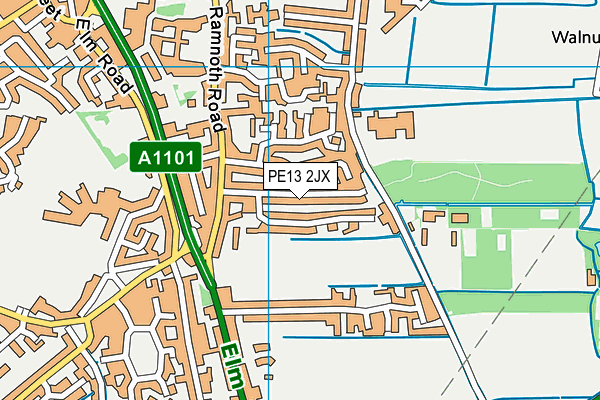PE13 2JX map - OS VectorMap District (Ordnance Survey)