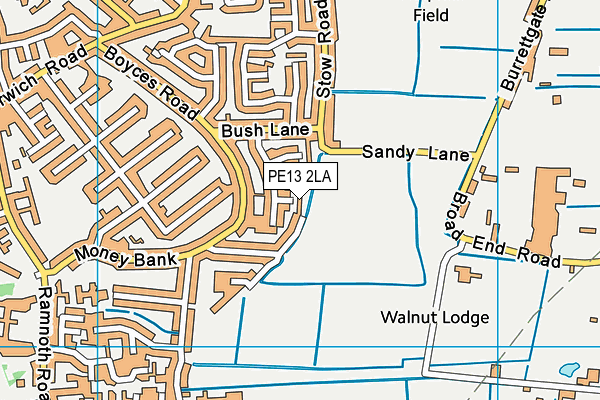 PE13 2LA map - OS VectorMap District (Ordnance Survey)