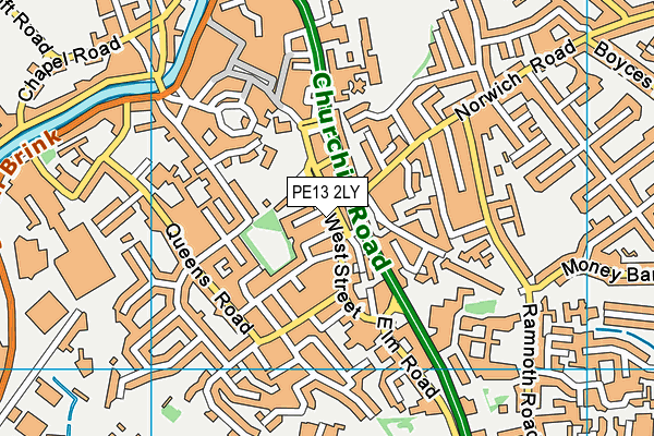 PE13 2LY map - OS VectorMap District (Ordnance Survey)