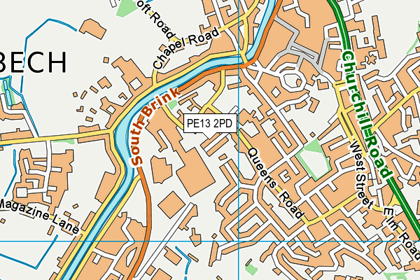 PE13 2PD map - OS VectorMap District (Ordnance Survey)