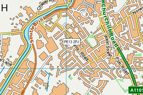 PE13 2PJ map - OS VectorMap District (Ordnance Survey)