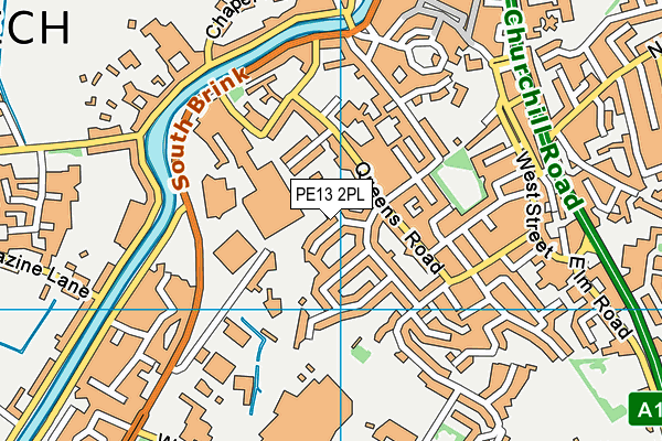 PE13 2PL map - OS VectorMap District (Ordnance Survey)