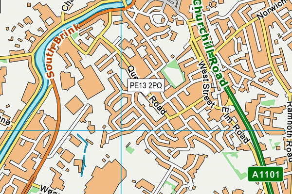 PE13 2PQ map - OS VectorMap District (Ordnance Survey)