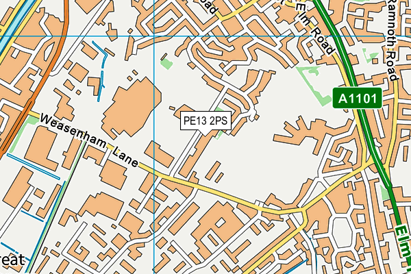 PE13 2PS map - OS VectorMap District (Ordnance Survey)