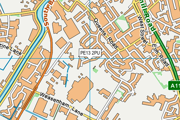 PE13 2PU map - OS VectorMap District (Ordnance Survey)