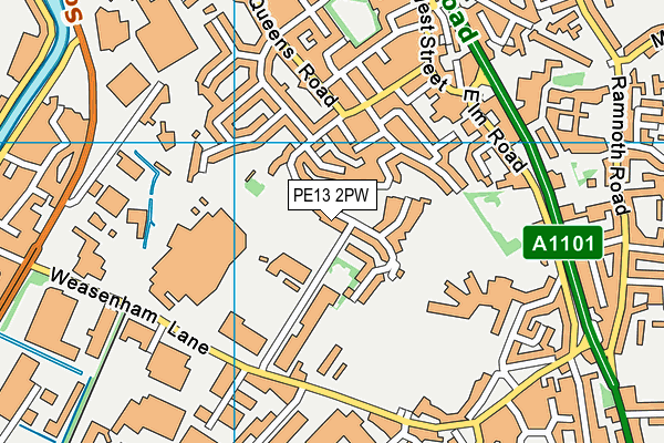 PE13 2PW map - OS VectorMap District (Ordnance Survey)