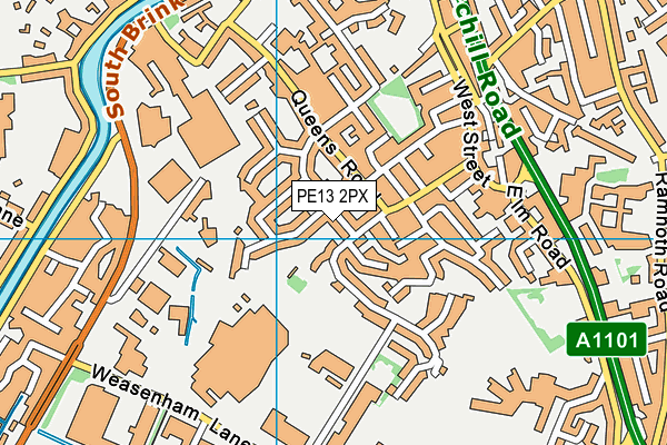 PE13 2PX map - OS VectorMap District (Ordnance Survey)