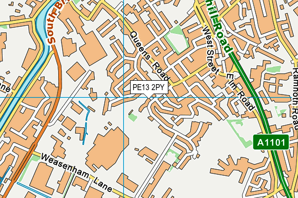 PE13 2PY map - OS VectorMap District (Ordnance Survey)